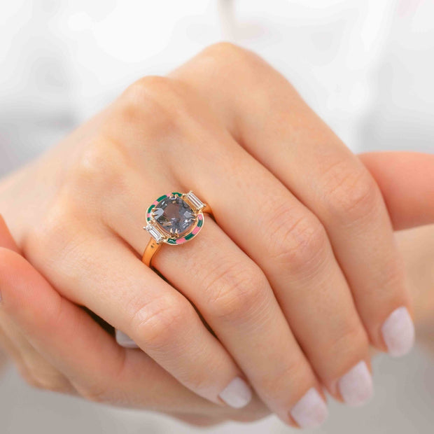diamond ring, Spinel and Diamond Ring