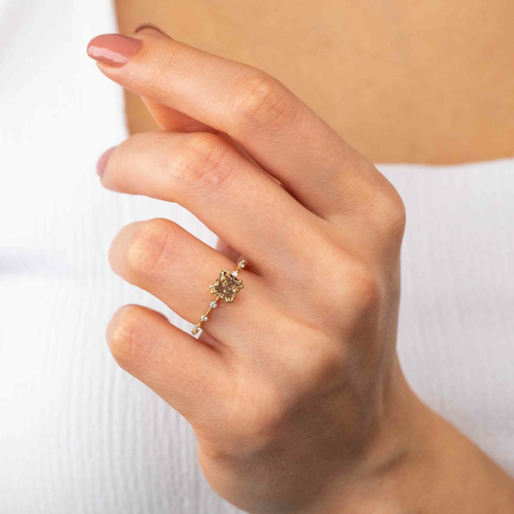 diamond ring, 0.36 ct. diamond ring, 0.36 ct. champagne radiant diamond ring