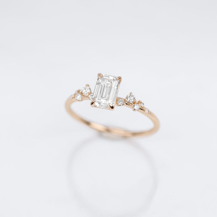 diamond ring, 0.91 ct. emerald diamond ring, 0.91 ct. emerald diamond solitaire ring