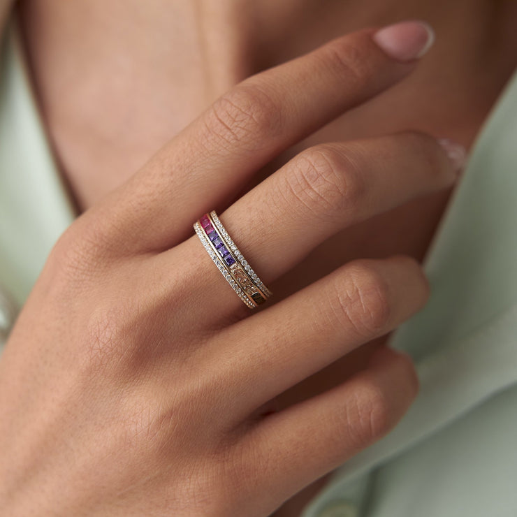 14k Gold Rotating Eternity Ring