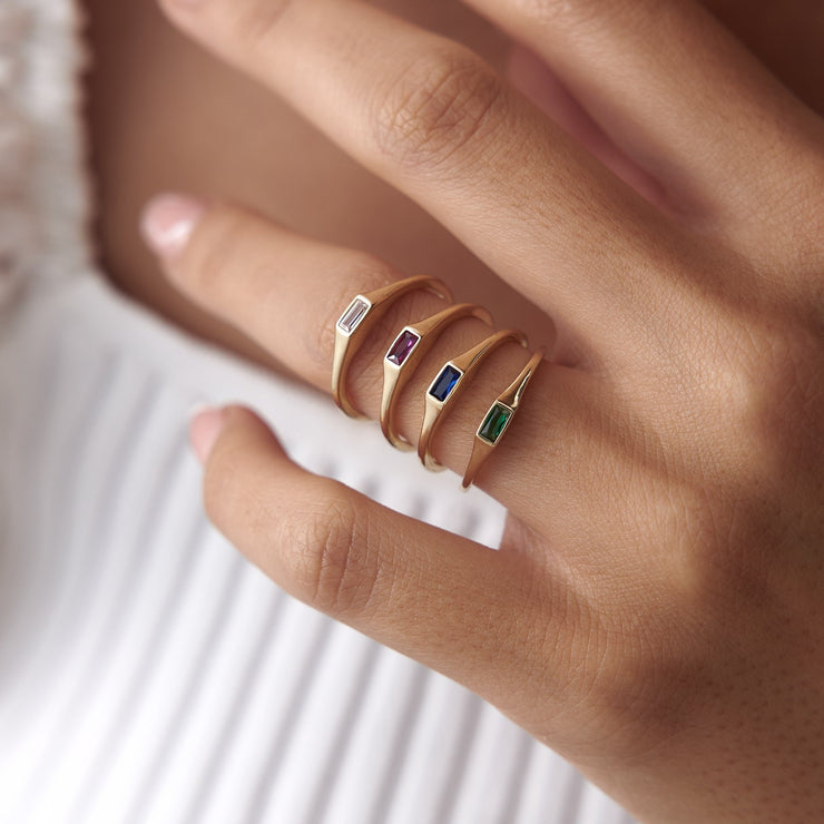 14k Gold Line Color Ring