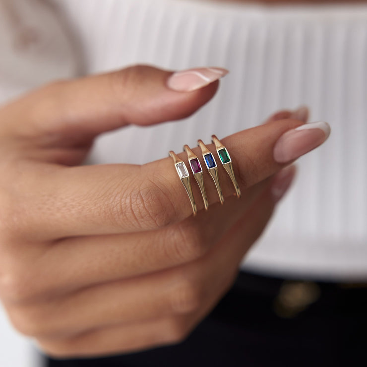 14k Gold Line Color Ring