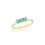 14k Gold Aquamarine Blue Triple Bud Ring