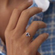14k Gold Aquamarine Blue Baguette Ring