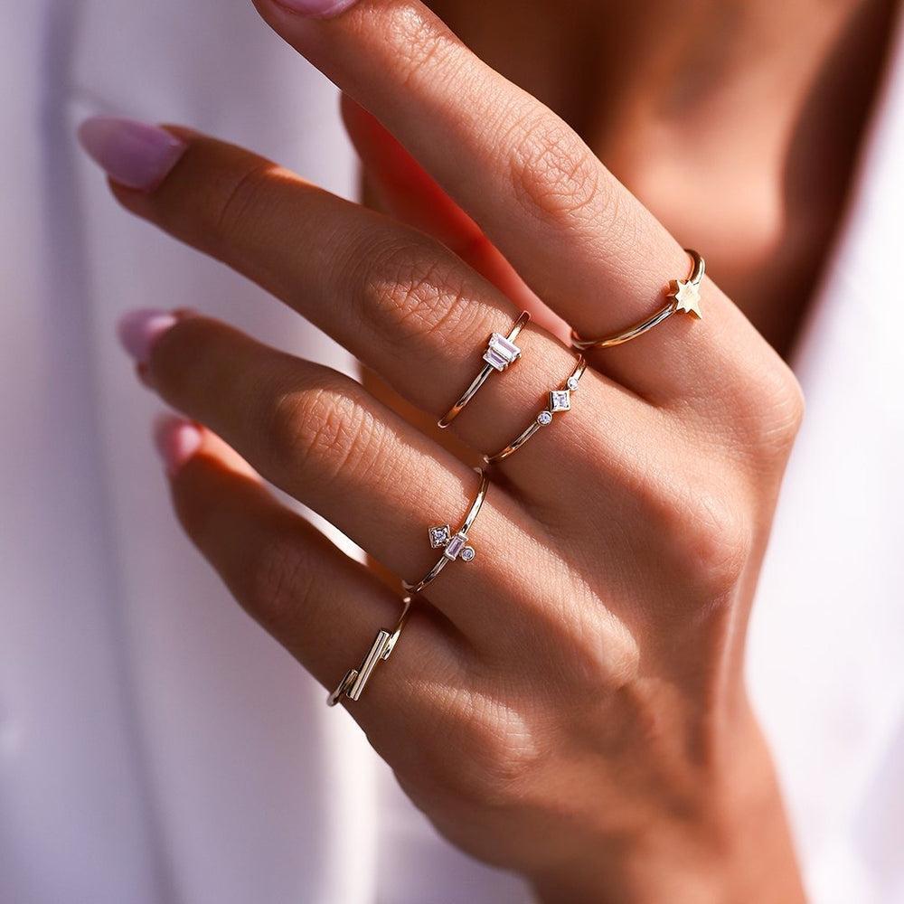 Gold rings minimalist sales