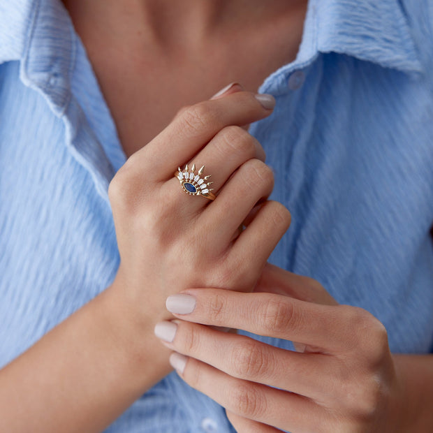 14k Gold Arrow Lash Ring