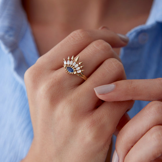 14k Gold Arrow Lash Ring