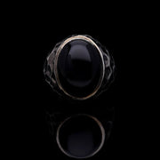 Men’s Black Onyx Ring in Sterling Silver