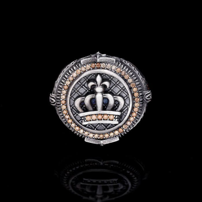 Men’s Sterling Silver King Crown Silver Ring
