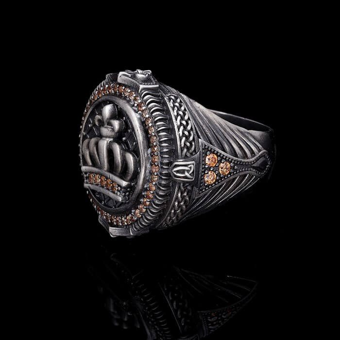 Men’s Sterling Silver King Crown Silver Ring
