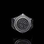 Men’s Sterling Silver Black Zircon Stone Ring