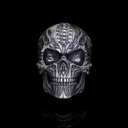 Men’s Sterling Silver Unique Biker Skull Ring