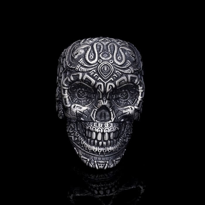 Men’s Sterling Silver Unique Skull Ring