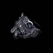 Men’s Sterling Silver 3D Tiger Ring