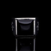 Men’s Sterling Silver Onxy Square Ring