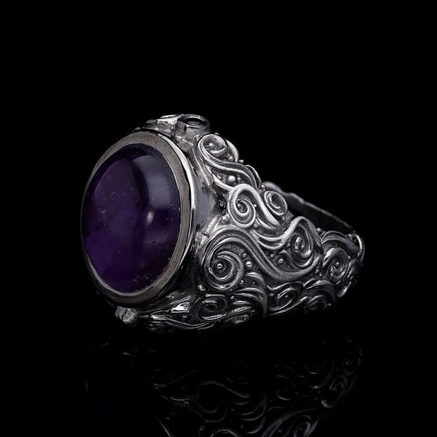 Men’s Sterling Silver Amethyst Ring