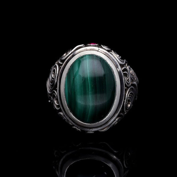 Men’s Sterling Silver Malachite Ring