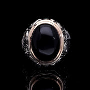 Men’s Sterling Silver Onyx Oval Ring