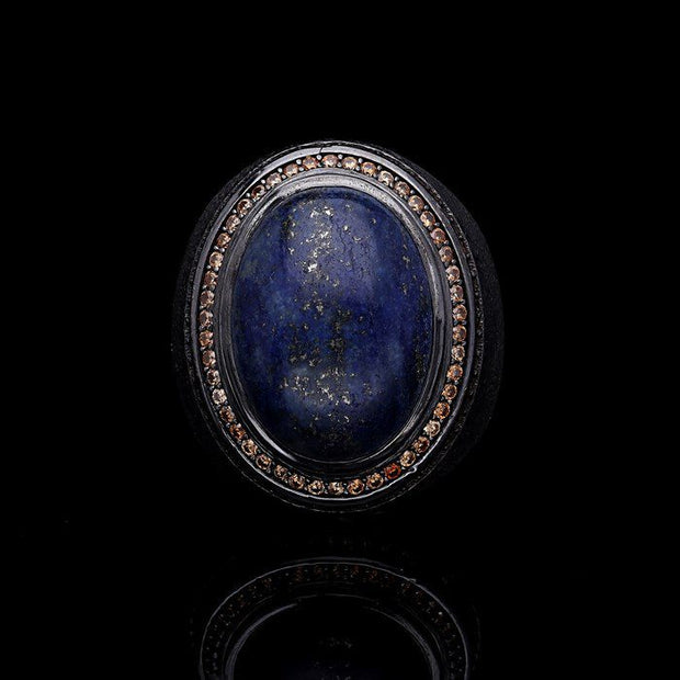 Men’s Sterling Silver Lapis Lazuli Oval Ring