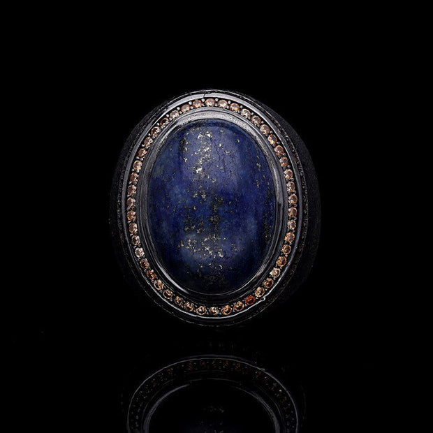 Men’s Sterling Silver Lapis Lazuli Oval Ring