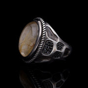 Men’s Sterling Silver Rutyl Quartz Ring