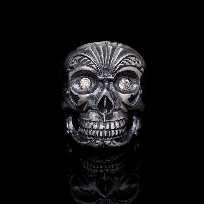 Men’s Sterling Silver Skull Ring