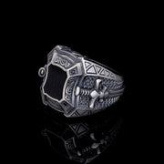 Men’s Sterling Silver Sword Onxy Ring