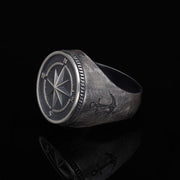 Men’s Sterling Silver Compass Ring
