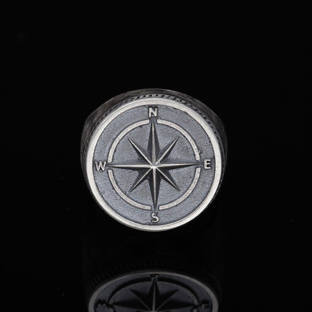 Men’s Sterling Silver Compass Ring