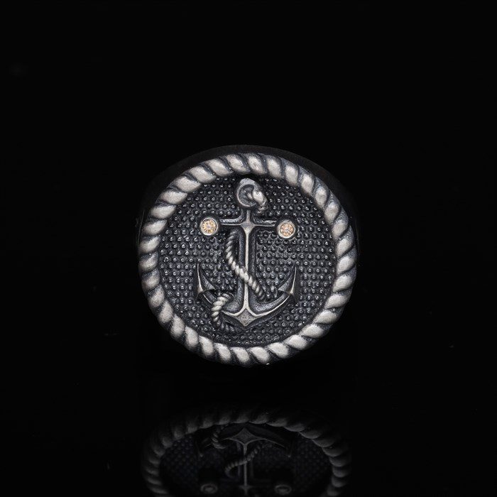 Men’s Sterling Silver Anchor Ring