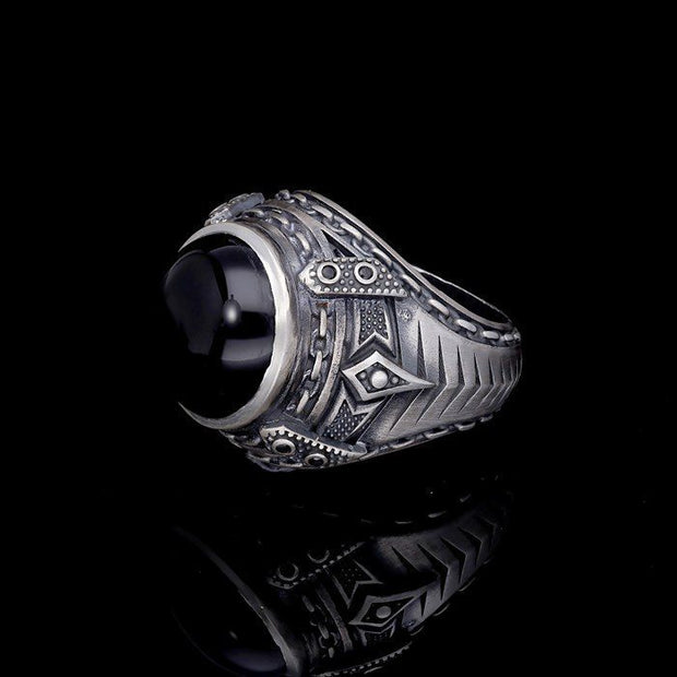 Men’s Sterling Silver Onyx Ring
