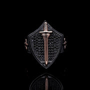 Men’s Sterling Silver Sword Double Color Ring