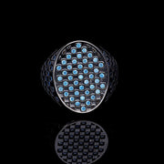 Men’s Sterling Silver Checkered Ring