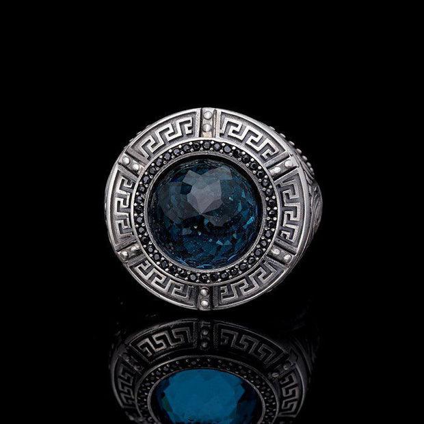 Men’s Sterling Silver Blue Stone Ring