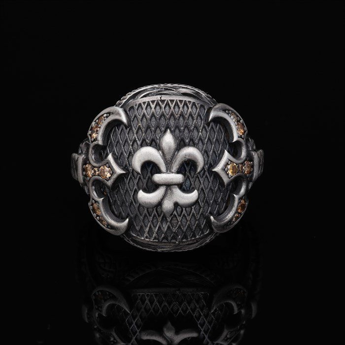 Men’s Sterling Silver Fleur De Lys Ring