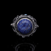 Men’s Sterling Silver Lion Lapis Lazuli Ring