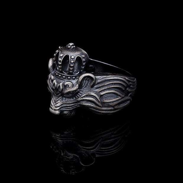 Men’s Sterling Silver Crowned King Ring
