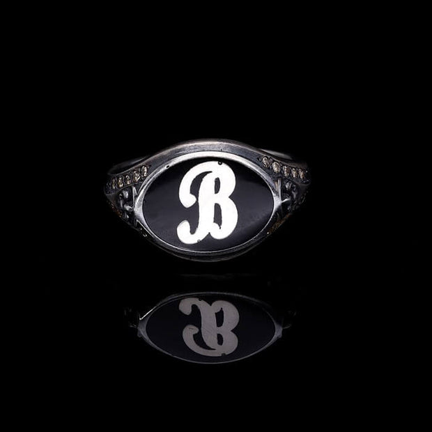 Men’s Sterling Silver Oval Personalized Ring