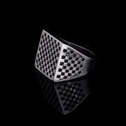 Men’S Sterling Silver Octagon Matte Oxi̇de Ri̇ng Sterling Silver