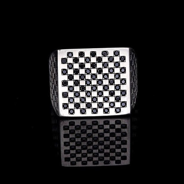 Men’S Sterling Silver Octagon Matte Oxi̇de Ri̇ng Sterling Silver