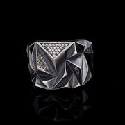 Men’s Sterling Silver Everest Champagne Stone Ring