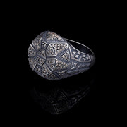 Men’s Sterling Silver Champagne Stone Ring
