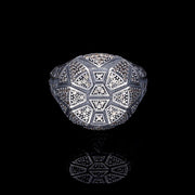 Men’s Sterling Silver Champagne Stone Ring