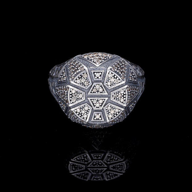 Men’s Sterling Silver Champagne Stone Ring