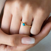 14k Gold Turquoise Gourmet Ring