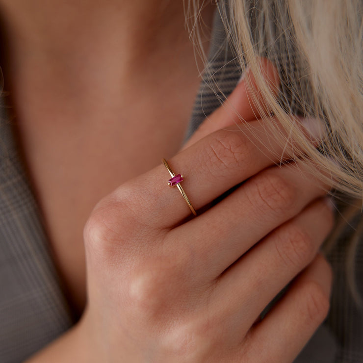 14k Gold Pink Tourmaline Ring