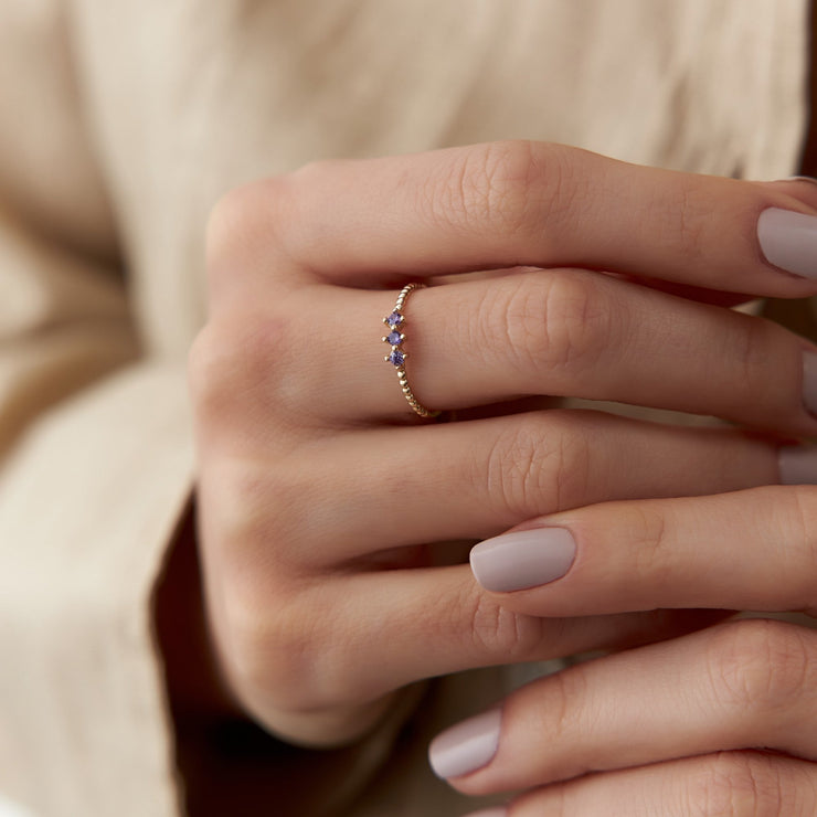 14k Gold Light Green Ring