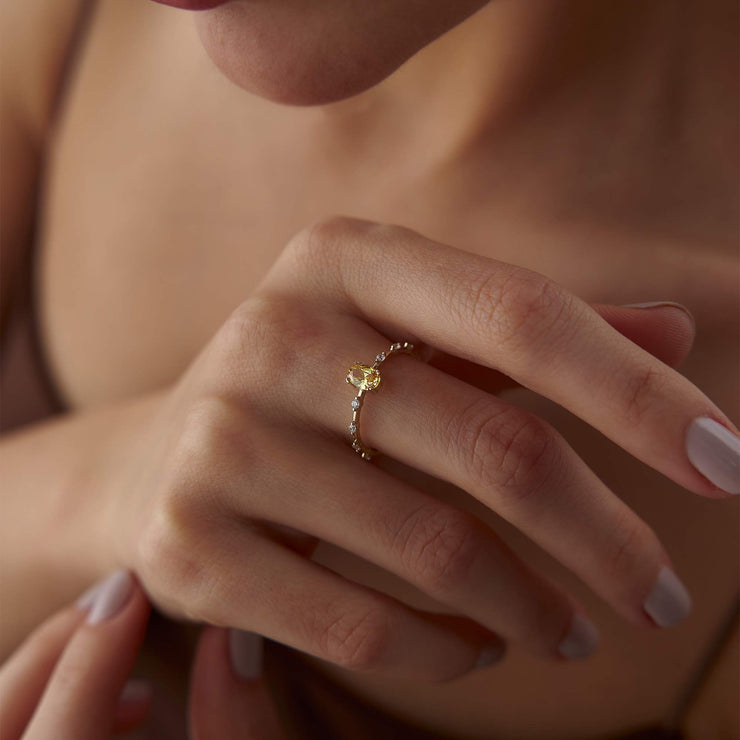 14k Gold Sima Colored Stone Ring