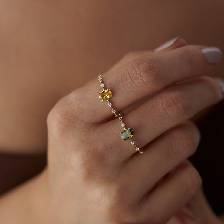 14k Gold Sima Colored Stone Ring