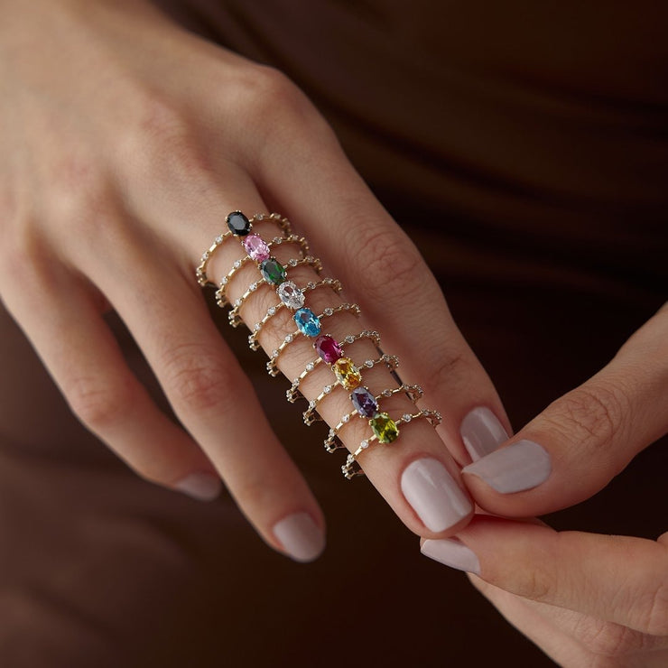 14k Gold Sima Colored Stone Ring